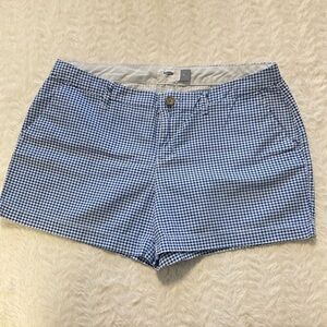 Old Navy 3.5” Shorts blue gingham pattern 100% COTTON